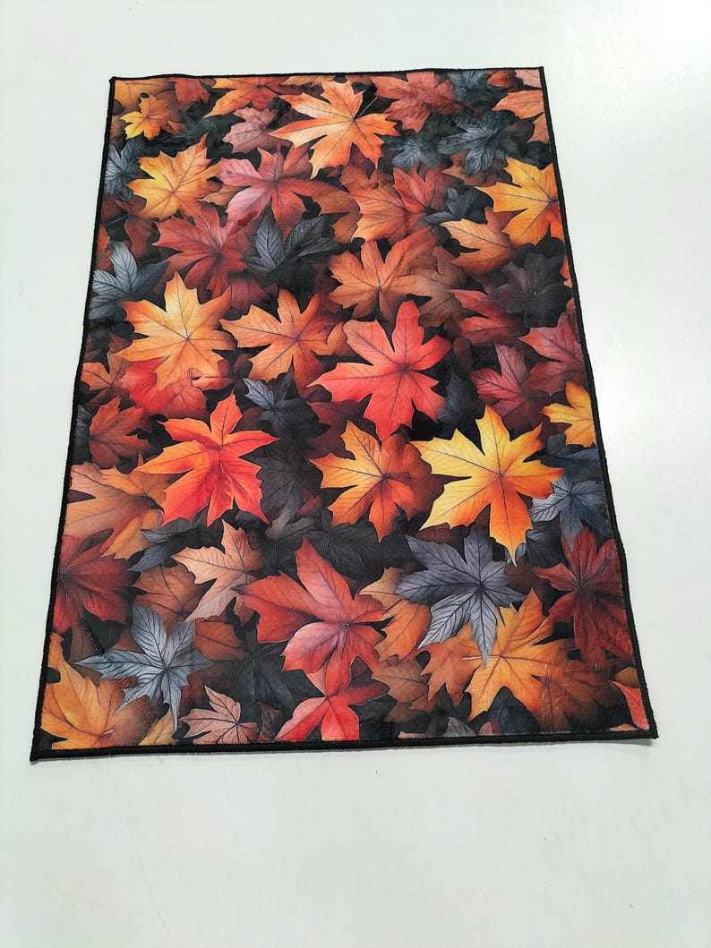 Fall Leaves Area Rug, Brown Autumn Decor - Etsy