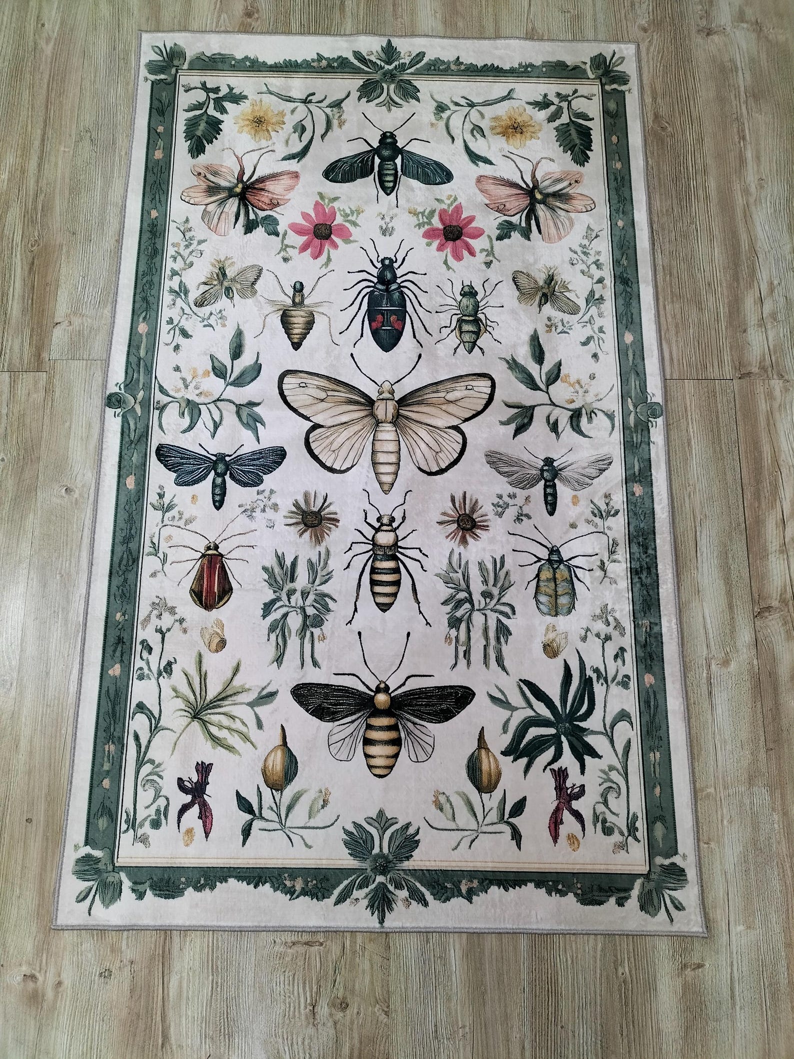Insect Print Rug: Green & Yellow Beetle Pattern Area Rug - Etsy