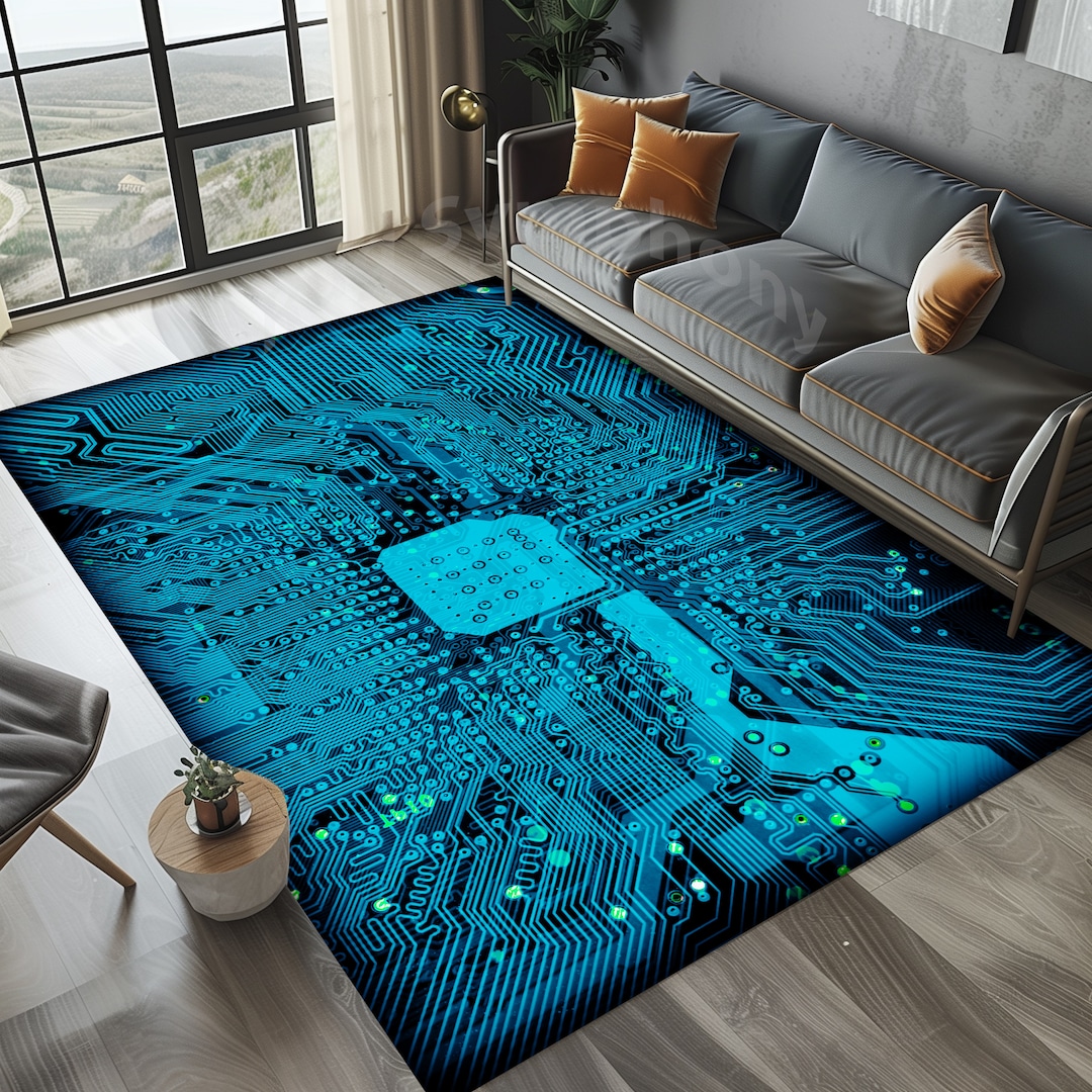Electronic Circuit Board Rug: Engineer Gift, Computer Pattern - Etsy