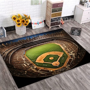 Ballpark Area Rug, Baseball Park Rug, Baseball Stadium Rug, Baseball Field Rug, Baseball Rug, Sport Rug, Ballpark Rug, Baseball Area Rug