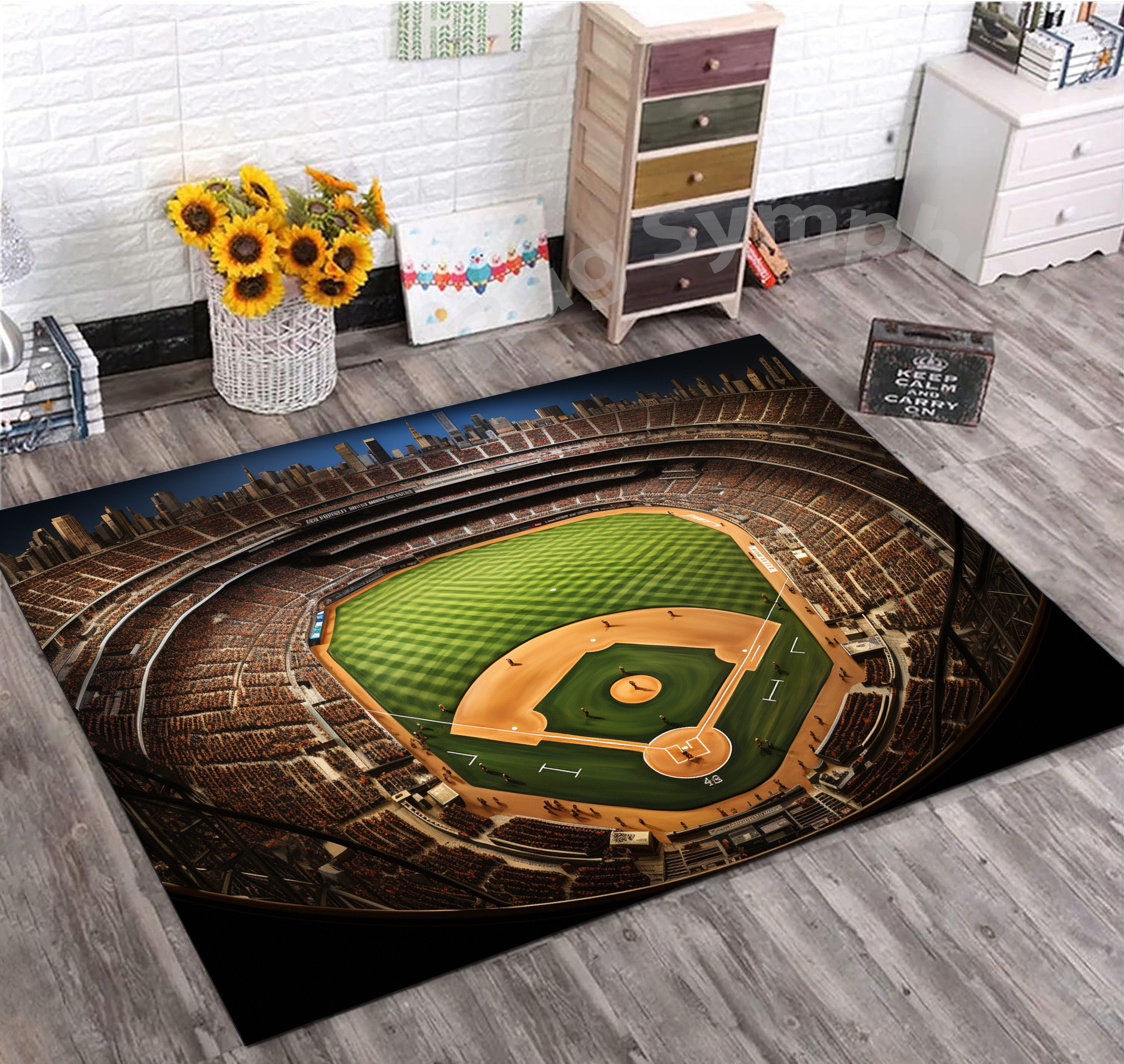Baseball Rug - Etsy