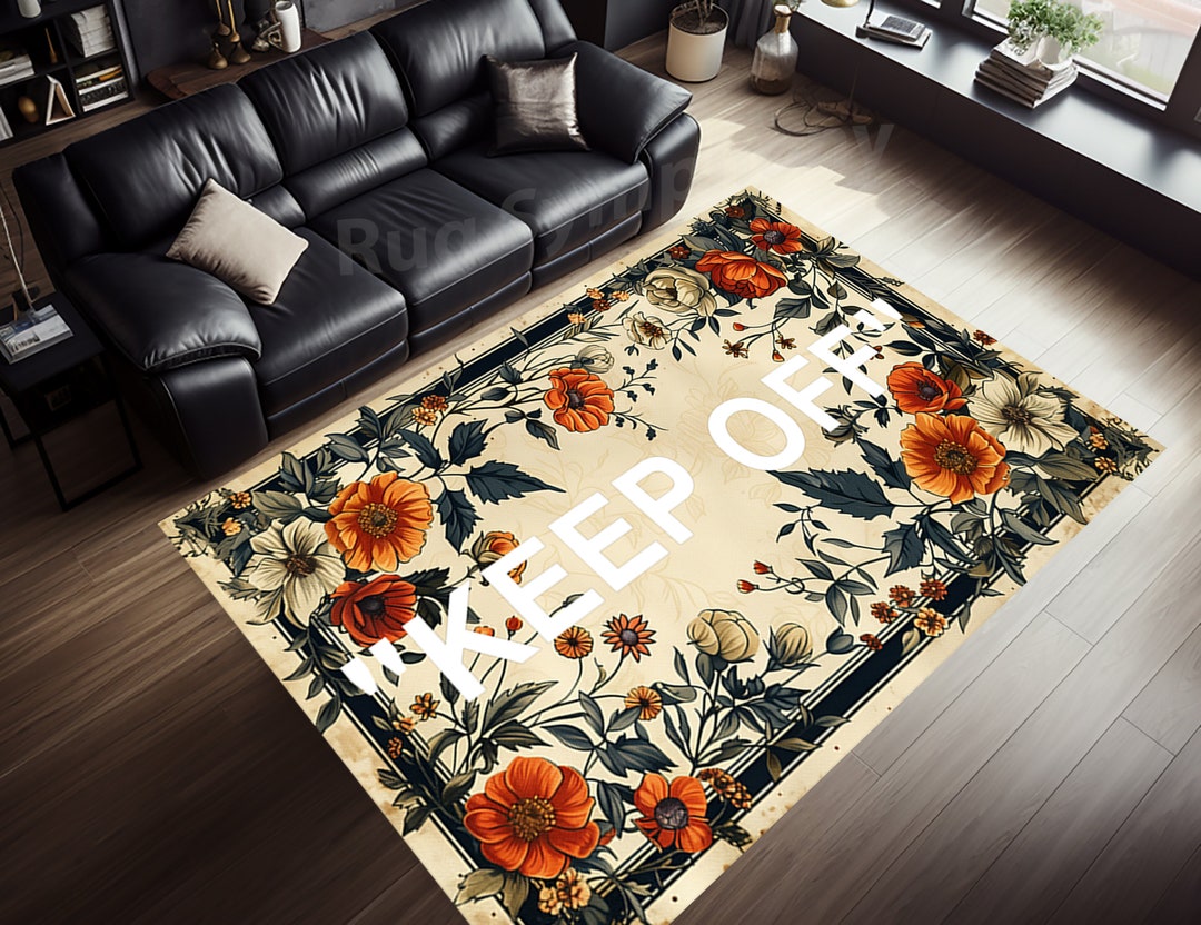 Traditional Keep off Rug, Keep off Flower Pattern Rug, Keep off Area
