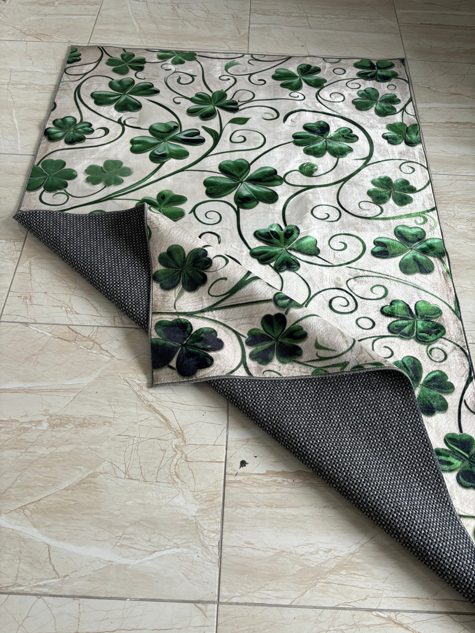 Shamrock Area Rug: Irish Clover Design, St. Patrick's Day Decor - Etsy