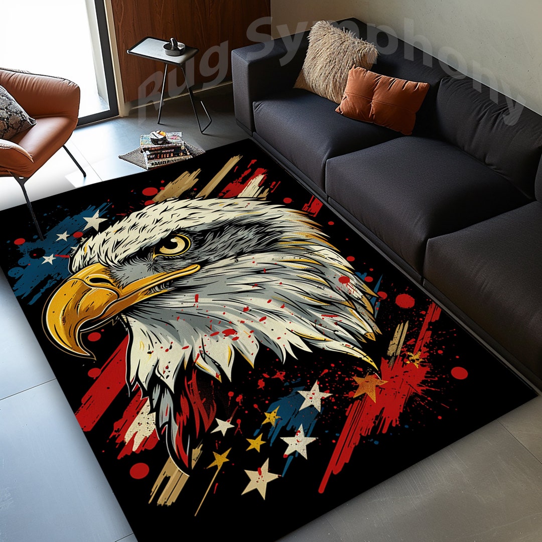 Patriotic Eagle With USA Flag Rug, Patriotic Eagle Rug, Royal Eagle Rug ...