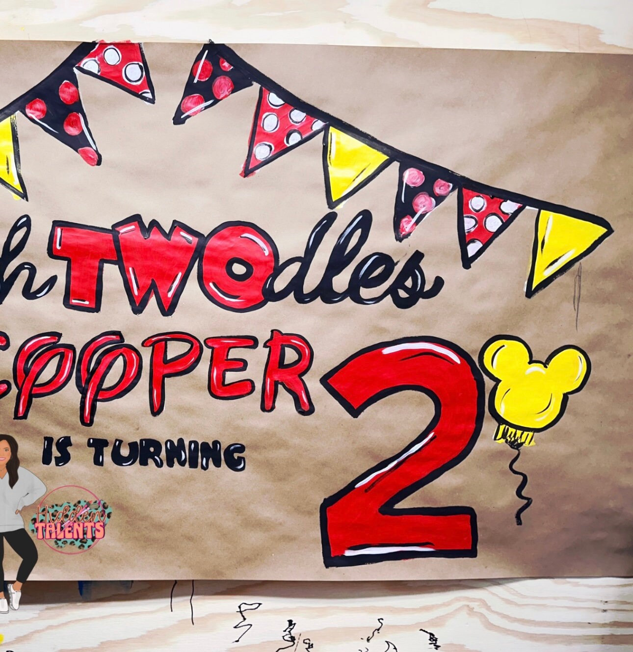 Mickey Mouse Birthday // Mickey Mouse Decor // Birthday Banner // Kraft ...