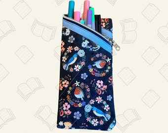 Bookish Pouch - Holds Pens and Pencils, Annotation Supplies, Bookmarks and More with Zipper Closure - Small Size