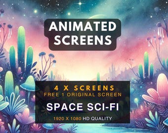 Animated Space Sci-Fi Stream Screens: Twitch Overlay (MP4 File)
