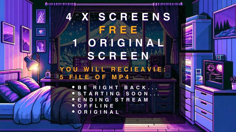 Animated Scene | Pixel Art Screens | Room Fuji View Winter | 4 X Stream ...