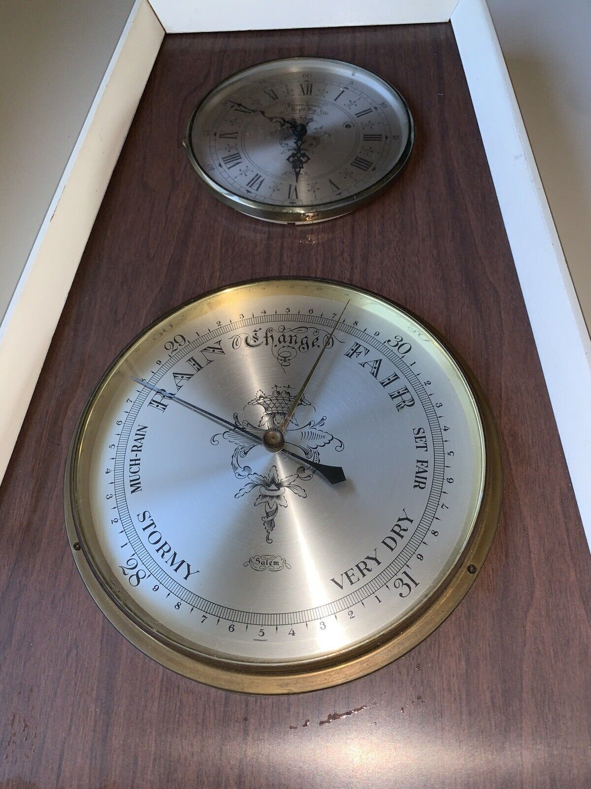 Salem Brass Ships Clock/barometer Wall Mount Combo German/switzerland ...
