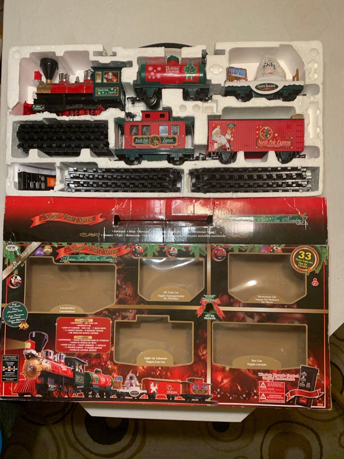 Vintage EZ TEC 33 Piece Christmas Model Train Set North Pole