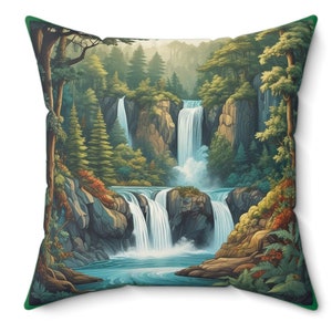 Forest Waterfall Pillow | Natures Aquatic Beauty | Waterfall Collection Set | Item 1 of 5 | Free Shipping in the U.S.