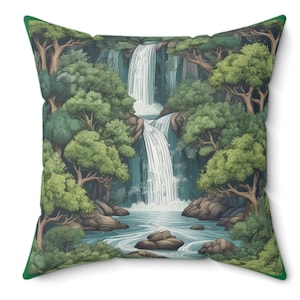 Forest Waterfall Pillow | Natures Aquatic Beauty | Waterfall Collection Set | Item 3 of 5 | Free Shipping in the U.S.