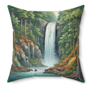 Forest Waterfall Pillow | Natures Aquatic Beauty | Waterfall Collection Set | Item 5 of 5 | Free Shipping in the U.S.