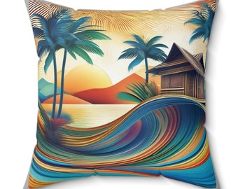 Tropical Island Pillow | Hut on an Isle Collection Set | Item 4 of 5 | Free Shipping in the U.S.