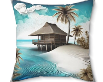 Tropical Island Pillow | Hut on an Isle Collection Set | Item 3 of 5 | Free Shipping in the U.S.