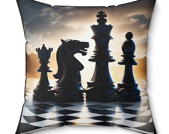 Silhouette Design Chess Pillow | Free Shipping