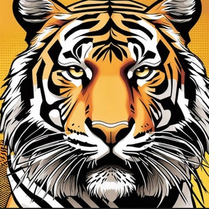 Tiger Art Print: Modern Graphic Illustration (11&quot; x 14&quot;)