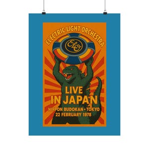 Orchestre de lumière électrique E.L.O. Affiche verticale mate Live in Japan | Livraison gratuite aux États-Unis