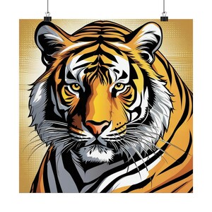 Tiger Art Poster: Wild Cat Print, Museum-Grade Paper