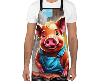BBQ Pig Poly Twill Apron: Backyard Cookout Accessory
