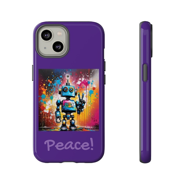 Robot Peace Sign Tough Phone Case | Free Shipping