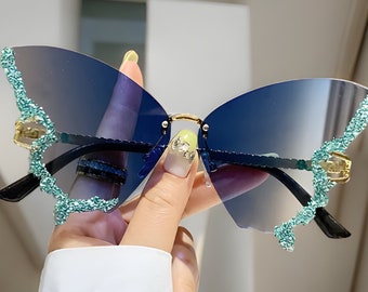 Blue Butterfly Sunglasses, Butterfly Sunglasses, Fairy Wing Sunglasses, Butterfly Shades. Sunglasses for her, Cosplay Costume