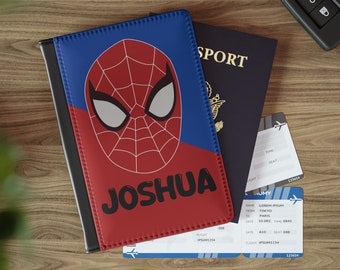 Spidey Cartoon Passport Cover for Kids, Personalized Passport Case, Cute cover for travel passport, kids passport cover