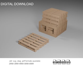 Boxed Pallet Coaster Svg, Dxf, Pdf, Dwg Files, Vector Files For Wood Laser Cutting