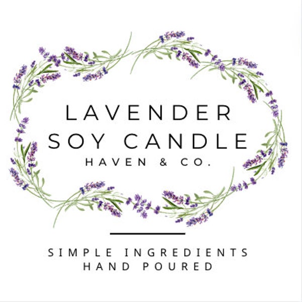 Customizable Lavender Candle Label