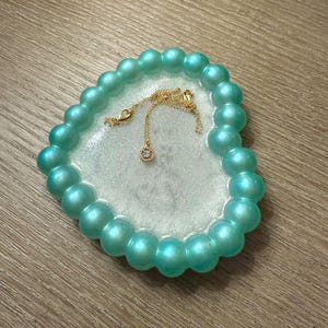 Teal Bubble coaster cloud mini tray trinket heart minimalistic for jewelry, cup or candle