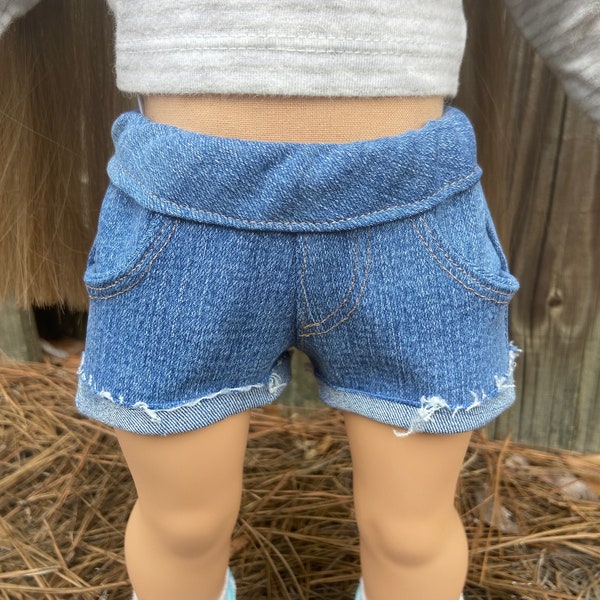 Cut Off Jean Shorts for 18 Inch Dolls with Real Pockets fits American Girl Dolls