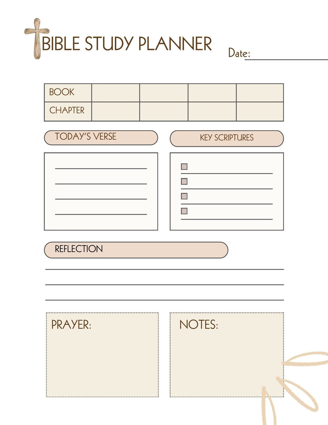 Scripture Notes. Printable Bible Study Planner Printable: Sermon & Bible Notes (digital Download ...