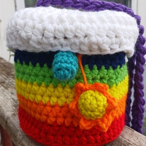 Crochet Project Bag/Rainbow bag