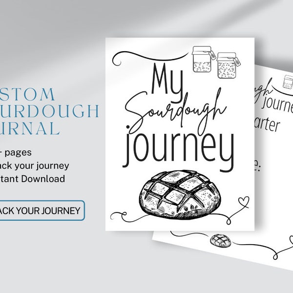 Sourdough Journal, a daily baking guide, step by step planner, soughdough tips, tricks and terminology, track your sourdough journey