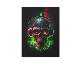 Skull with headphones Poster