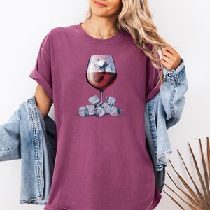 Red Wine on Ice T-Shirt - Funny Wine Lover Gift for Him or Her | Comfort Colors T-Shirt | Unisex Graphic Tee for Wine Enthusiasts & Foodies