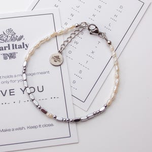 Benutzerdefinierte Morse-Code Armband, Perlenarmband Versteckte Nachricht, Geschenk für den besten Freund