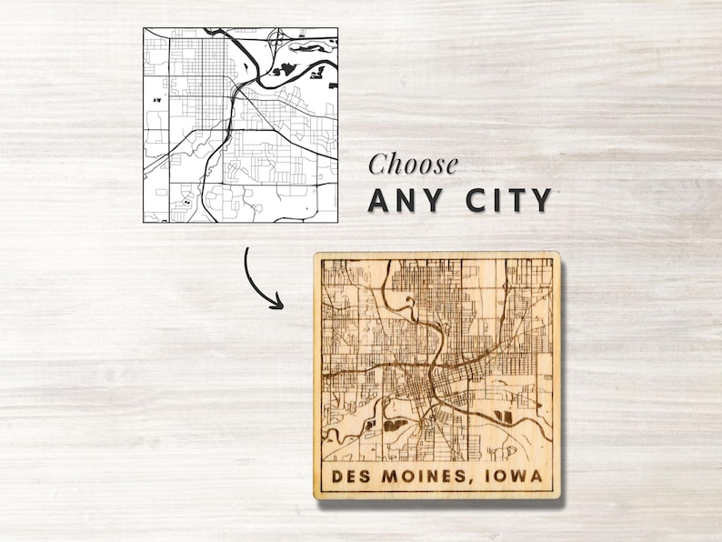 Custom City Map Coasters (Set of 4)