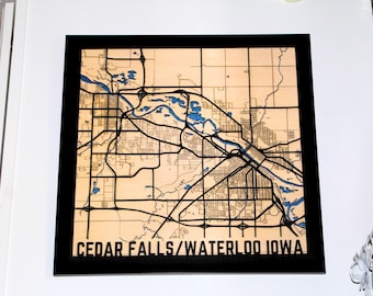 Custom Laser Cut City Street Map | Personalized Wood Wall Art | 15x15 Layered Map Decor
