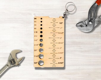 Imperial Sorting Gauge for Bolts & Screws (#4 - 1/2") English Screw Ruler  - #4-1/2" Measuring Chart - Screw Length Hole Size