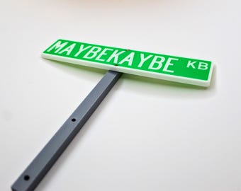 Custom Street Sign | Personalized Name Plaque for Twitch, Gaming, or Home Decor | 3D Printed VESA Mount or Wall Sign