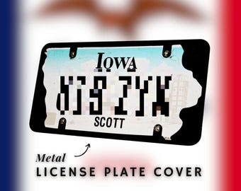 Iowa License Plate Cover Frame, Car SUV Truck Accessory, State of Iowa Vehicle Plate Holder