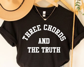 Three Chords And The Truth T-Shirt, Country Music, Country Songs, Outlaw Country, Nashville shirt, Retro 70s, Willie Nelson shirt,Songwriter