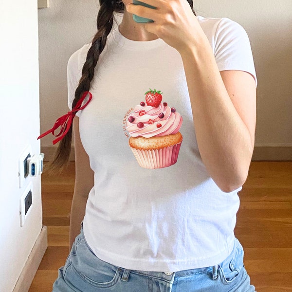 My lil cupcake Baby tee, baby tee y2k, womens baby tee, coquette baby tee, vintage baby tee, y2k baby tee, y2k tee, vintage graphic tee