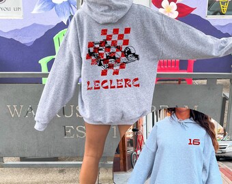 Charles Leclerc Hoodie, Formula 1 Hoodie Sweatshirt, F1 Merch, Leclerc 16, Race Day Shirt, Formula One Apparel, F1 Gifts , Formula 1 Women