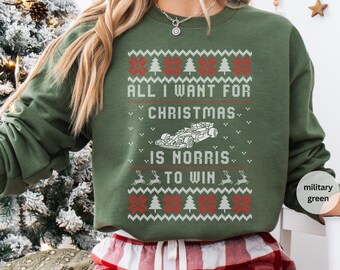 Formula 1 Christmas Sweatshirt, Lando Norris Ugly Sweater, Crewneck Norris, Formula One Hoodie, Formula Shirt Gift, F1 fan merch, f1 gifts