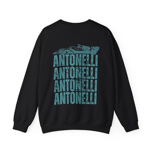 Felpa Kimi Antonelli Formula 1, girocollo Formula Uno, team di corse F1, regalo merchandising Antonelli 12, regalo campione del mondo, regali con maglietta da corsa immagine 10