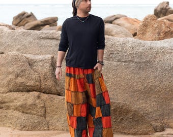 Calça Harém Boho Patchwork – Calças Plus Size para Festival e Yoga | Sunfire Tashiq