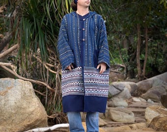 Kimono masculino patchwork – Casaco boho artesanal para festivais | Aden
