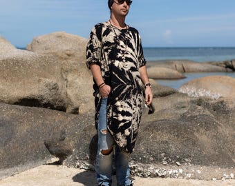 Camiseta masculina tie-dye Dune Eclipse | Túnica boho oversized